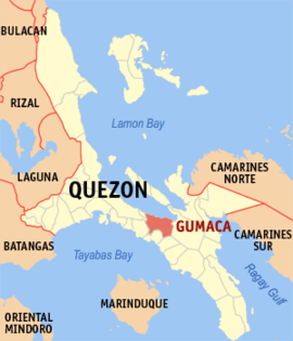 Gumaca na Quezon Coordenadas : 13°55'15.60"N, 122°6'0.72"E