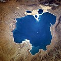 Satellite photograph of Qinghai Lake in Novermber 2004