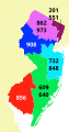 Area codes of the US state of New Jersey