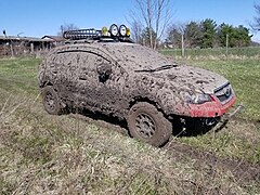 muddy car