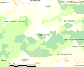 Poziția localității Malancourt