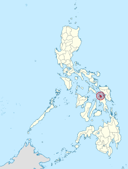 Mapa de Filipinas con Biliran resaltado