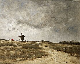 'Molentje bij Leende', olieverfschilderij door Taco Mesdag