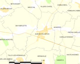 Mapa obce Aubigny-en-Artois