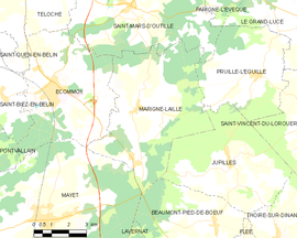 Mapa obce Marigné-Laillé