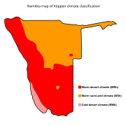 Кліматична карта Намібії (за Кеппеном)