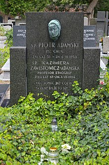 Kazimiera Zawistowicz-Adamska's grave, Old Cemetery in Łódź, 2020-08.jpg