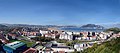 Panoramo de Laredo kaj la strando Salvé, kun Santoña fone