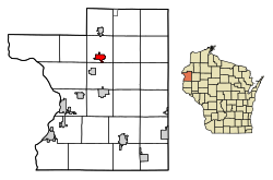 Location of Luck in Polk County, Wisconsin.