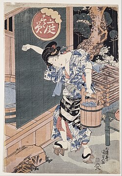 Utagawa Kunisada: Puutarha-amme, 1820–1829. Van Gogh -museo, Amsterdam.