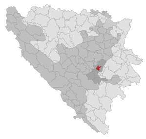 Lage der Gemeinde Vogošća in Bosnien und Herzegowina (anklickbare Karte)