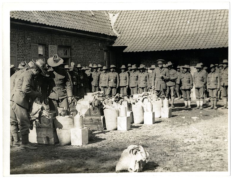 File:(9th) Gurkhas drawing rations at a French farm house (St Floris, France). Photographer- H. D. Girdwood. (13875722485).jpg