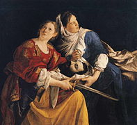 Orazio Gentileschi, Judyta i jej służąca z głową Holofernesa, 1621–1624