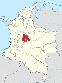 Cundinamarca and Bogotá are shown in red