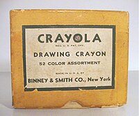 Crayola Nr 52-boksen var på markedet i USA fra 1939 til 1944