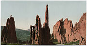 Photochrom of the Cathedral Spires (center), c. 1900