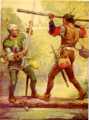 Robin Hood and Little John. Illustration by Louis Rhead