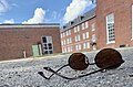 Sunglasses on ground outside Varnado Hall.