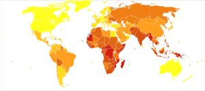 Tuberculosis deaths per million persons, 2012