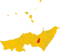 Collocatio finium municipii in Provincia Regionali Messanensi.