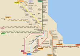 Routekaart van de Metra