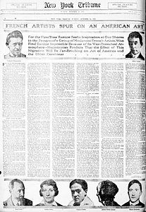 Frederick William MacMonnies, Albert Gleizes, Jean Crotti, Yvonne Chastel Crotti, Francis Picabia, Juliette Roche-Gleizes, Marcel Duchamp, New York Tribune, 24 octobre 1915.