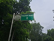 A Tolstoy Marg Signboard in Connaught Place