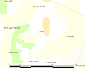 Mapa obce Jonval