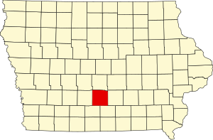 Map of Iowa highlighting Warren County