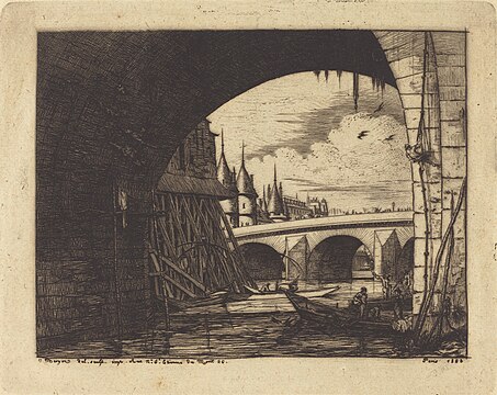 L'Arche du pont Notre-Dame, Paris, 1853, Washington, National Gallery of Art.