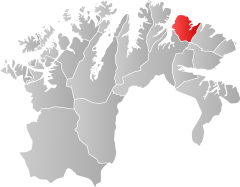 Lage der Kommune in der Provinz Finnmark