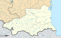 Mapa konturowa Pirenejów Wschodnich, na dole po lewej znajduje się punkt z opisem „Bourg-Madame”