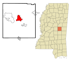 Vị trí trong Quận Neshoba, Mississippi