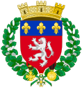 Canting coat of arms of Lyon, France (14th century, based on the older comital coat of arms)