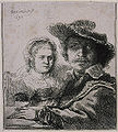 Self-portrait with Saskia, 1636, etching, Rijksmuseum