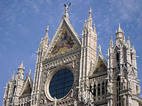 Upper facade of Siena Cathedral, 1215–1264