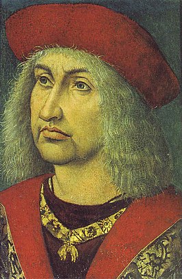 Albrecht van Saksen omstreeks 1491 door een onbekende Nederlandse meester. Olieverf op eikenhout.