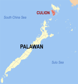 Mapa ning Palawan ampong Culion ilage