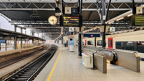 View of the South Station's platforms and tracks