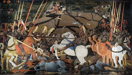 Paolo Uccello Batalo de San Romano, 182 x 220 cm.