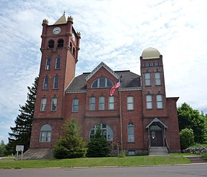 Das Old Iron County Courthouse in Hurley, seit 1977 im NRHP gelistet[1]