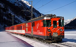 Deh 4/4 auf dem Weg von Täsch nach Zermatt