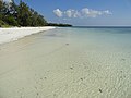 Sebuah pantai berpasir putih sisi barat Pulau Pasi