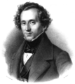 Felix Mendelssohn-Bartholdy, lithography by Friedrich Jentzen 1837, covering the painting of Theodor Hildebrandt