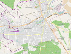 Mapa konturowa Konstancina-Jeziorny, blisko górnej krawiędzi znajduje się punkt z opisem „Klarysew”