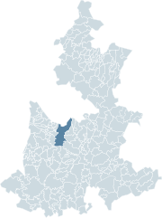 Location of Puebla within the state