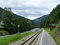 Die Mur und Murtalbahn in Ramingstein Mur River and Murtalbahn (Mur River valley railway line) in Ramingstein