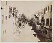 19th-century photograph of the Khalij and houses along its banks