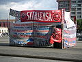 Camp put up by striking Pepsi workers, in Guatemala City