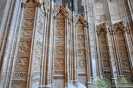 Details of the medallions around the portal- Book of Genesis and fantastic creatures